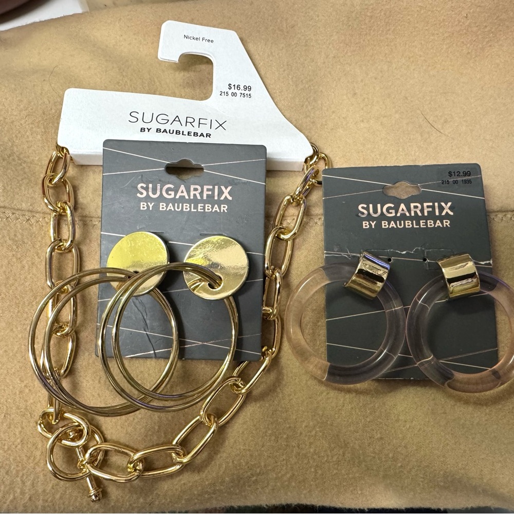 NWT: Sugarfix by BaubleBar Gold Jewelry Set